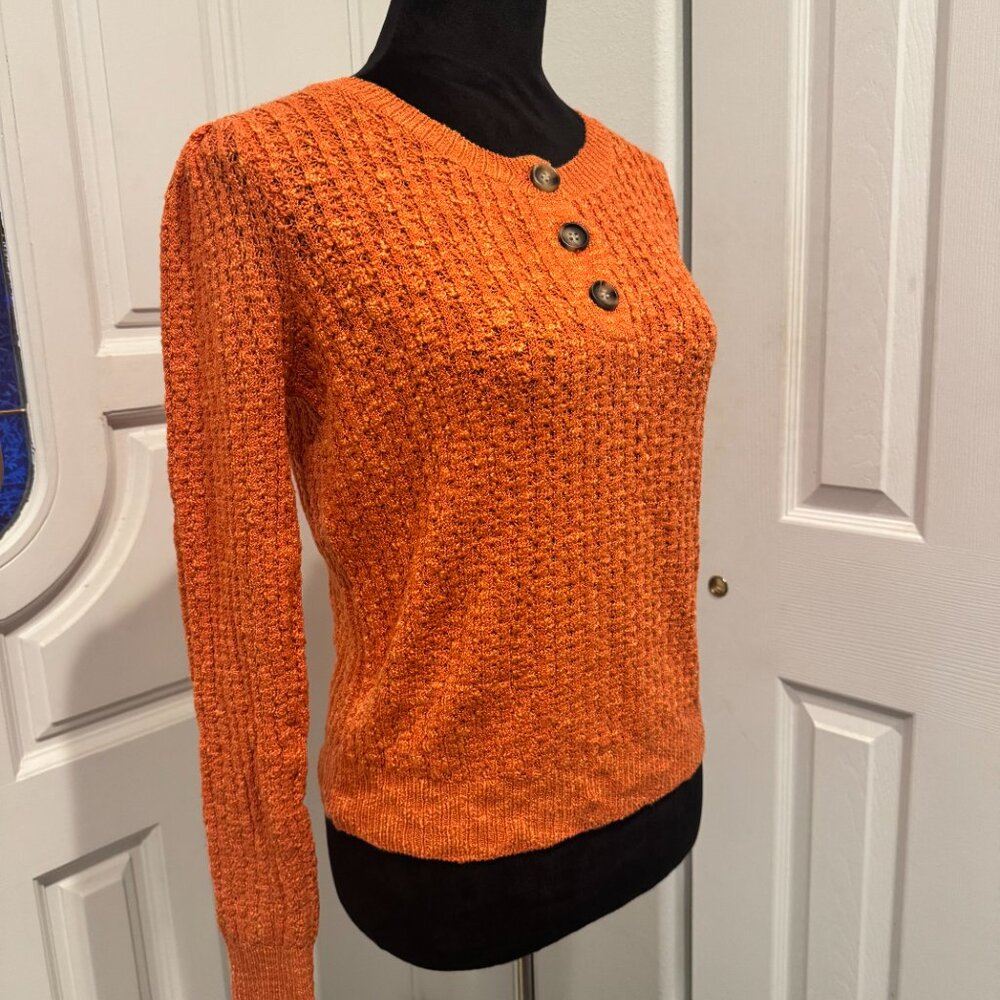 Urban Outfitters NWT Lumiere Orange Crew Neck Sweater Small Orange Longsleeve - Picture 5 of 7